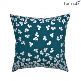 Coussin Outdoor Trèfle 44x44cm Bleu Canard Fermob Jardinchic