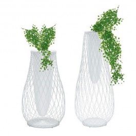 Vase Heaven haut et bas Emu blanc JardinChic