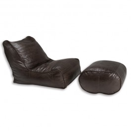 Fauteuil & Pouf Cuir Fiorenze