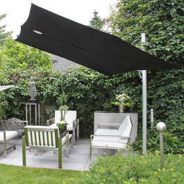 Parasol Spectra Carré Mât Droit Voile Noire Umbrosa Jardinchic