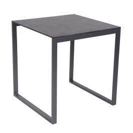 Table de Repas Perspective 70x70cm Anthracite HPL Effet béton foncé Vlaemynck Jardinchic