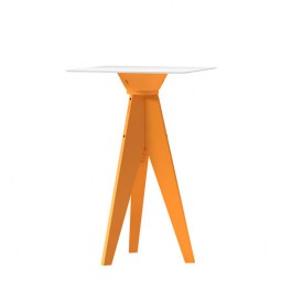 Table Haute Oxford Orange Plateau Carré 70 HPL Blanc Myyour Jardinchic