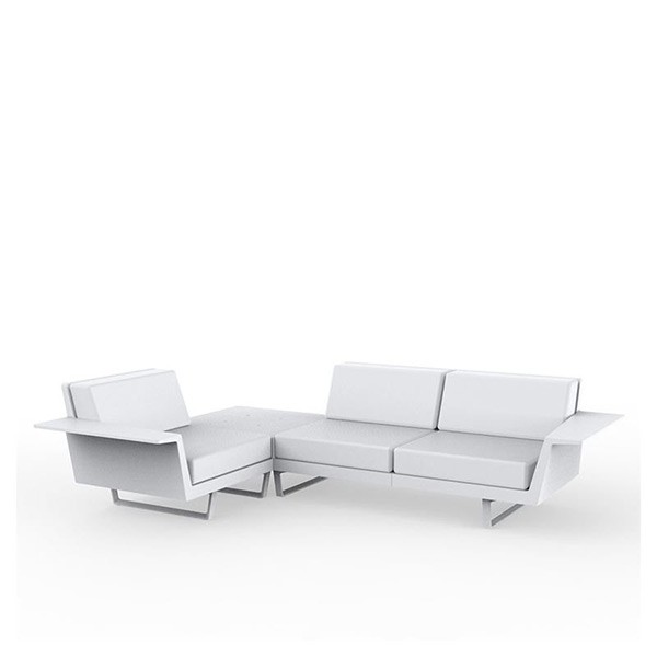 Canapé D'angle Droit 3 Places Delta Blanc Vondom Jardinchic Canapé D'angle Droit 3 Places Delta Blanc Vondom Jardinchic