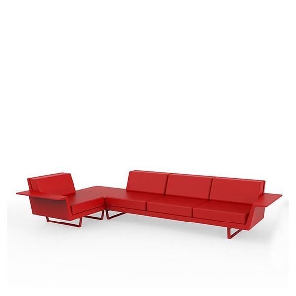 Canapé D'angle Droit 4 Places Delta Rouge Vondom Jardinchic Canapé D'angle Droit 4 Places Delta Rouge Vondom Jardinchic