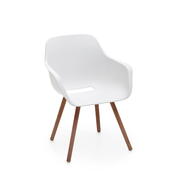 Captain's Chair Blanc piétement Bois Extremis JardinChic Captain's Chair Blanc piétement Bois Extremis JardinChic