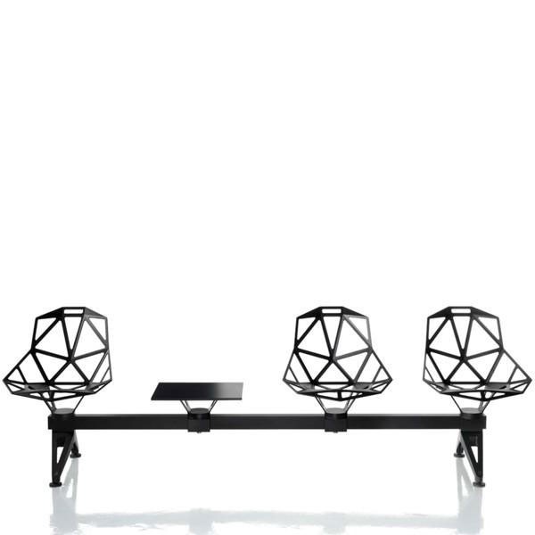 Banc modulaire One sur Pied 3 assises + 1 tablette Noir Verni Magis JardinChic Banc modulaire One sur Pied 3 assises + 1 tablette Noir Verni Magis JardinChic