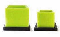 Socle Bois pour Grand Photophore Cube Noir Amira JardinChic