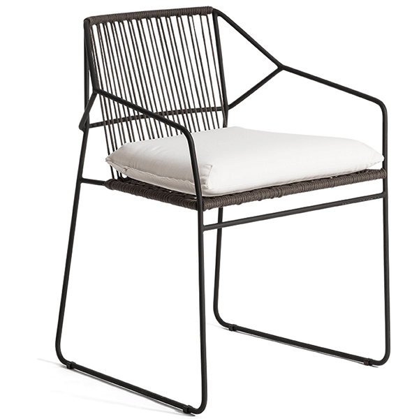 Fauteuil de Repas Sandur avec Dossier Tissé Cordage Taupe Structure Anthracite Oasiq Jardinchic Fauteuil de Repas Sandur avec Dossier Tissé Cordage Taupe Structure Anthracite Oasiq Jardinchic