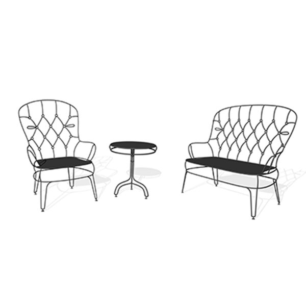 Salon de Jardin Outline. Banquette - Fauteuil - Guéridon Gris Anthracite Seletti JardinChic Salon de Jardin Outline. Banquette - Fauteuil - Guéridon Gris Anthracite Seletti JardinChic