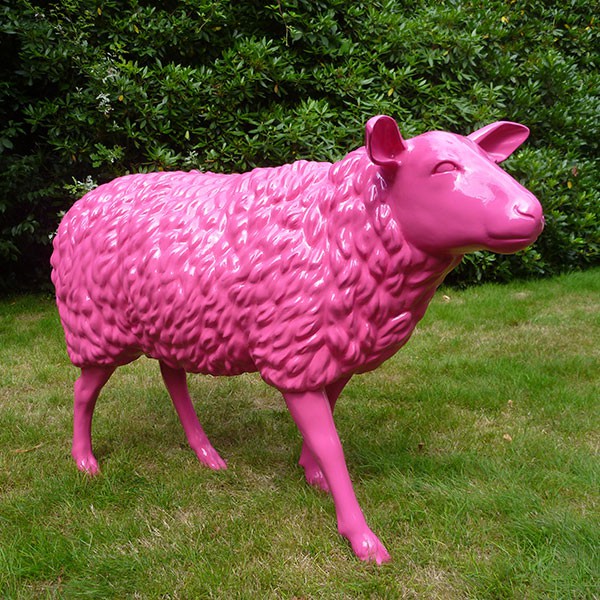 Statue Brebis Rose Fuchsia Laqué Tex Artes JardinChic Statue Brebis Rose Fuchsia Laqué Tex Artes JardinChic
