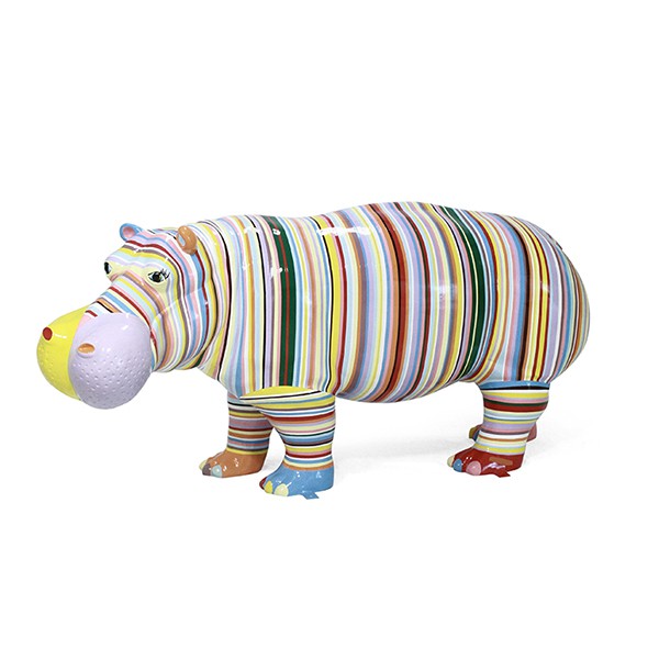 Statue Hippopotame Arty Rayé TexArtes Jardinchic Statue Hippopotame Arty Rayé TexArtes Jardinchic