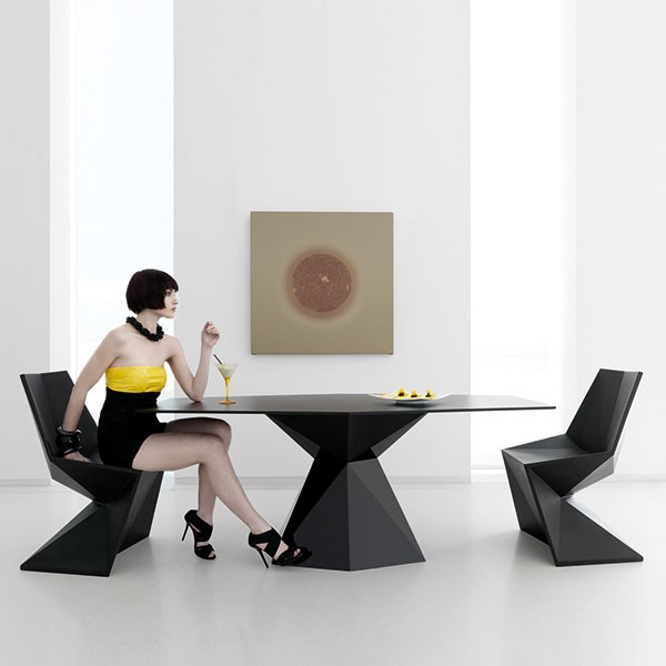 Table Rectangle Vertex Noir Vondom Jardinchic Table Rectangle Vertex Noir Vondom Jardinchic