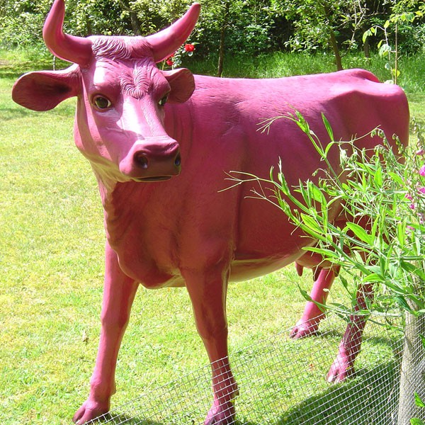 Statue Vache Rose Tex Artes JardinChic Statue Vache Rose Tex Artes JardinChic