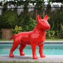 Red Bull Terrier Di Statua Laccato