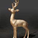 Statua D'oro Metallizzato Laccato Modello Piccolo Cervo
