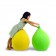 Pouf Baloon giallo e verde mela SA Florence Jaffrain JardinChic