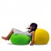 Pouf Baloon giallo e verde mela SA Florence Jaffrain JardinChic