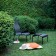 Chauffeuse Paso Doble Couleur Noir avec Pouf/ Repose Pied Paso Doble Magis JardinChic