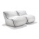 Fauteuil  Baby Birba Simili-cuir Blanc Zip Noir Bleu Parri JardinChic