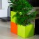 Pot Carré Kube Orange et Vert Anis Euro3Plast Jardinchic