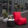 Pouf UP Black avec plateau d'appoint et Pouf Seat Red vendus séparément Pusku Pusku Jardinchic