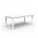 Table de Repas Frame Aluminium 200cm Structure Blanc Laqué Plateau HPL Blanc Bord Noir Vondom Jardinchic